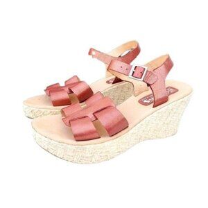 Kork by Kork-Ease Metallic Copper Platform Wedge Sandal Strappy